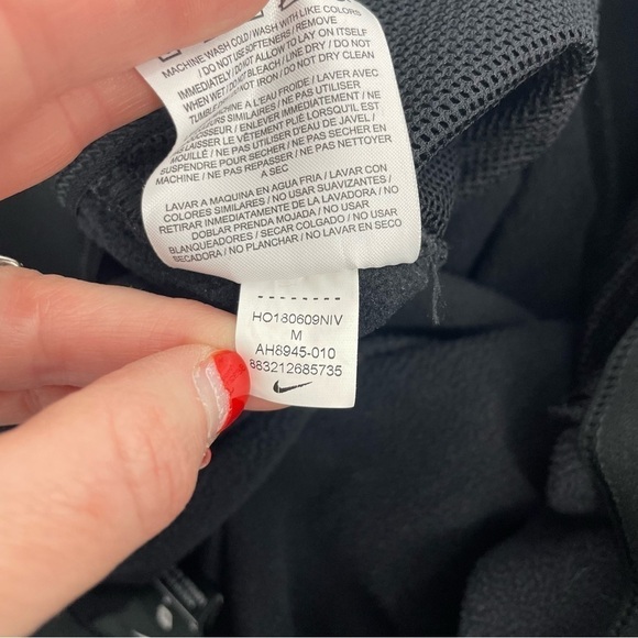 Nike Active Wide Leg Fleece Lined Drawstring Athletic Black Pant size medium - Picture 13 of 13